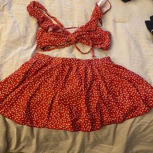 RED POLKA DOT BIKINI SET NEVER WORN